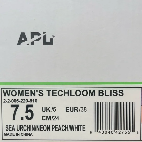 NEW APL Athletic Propulsion Labs Size 7.5 Women’s TechLoom Purple & Neon Peach - Picture 4 of 5